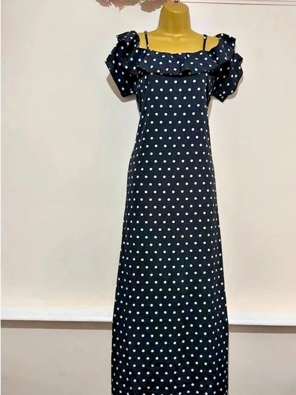 Polka Dot Maxi Dress in Black & White